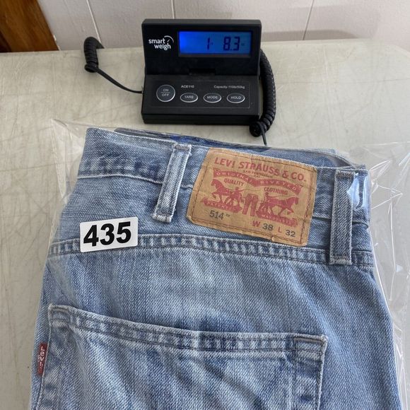 Levi's Strauss 514 Jeans Mens Size 38 X32 (40x31) Distressed Grunge Straight Fit - Picture 16 of 16